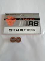 5x11x4 RLT (2PCS) RB Roulements tanche, flasque orange.